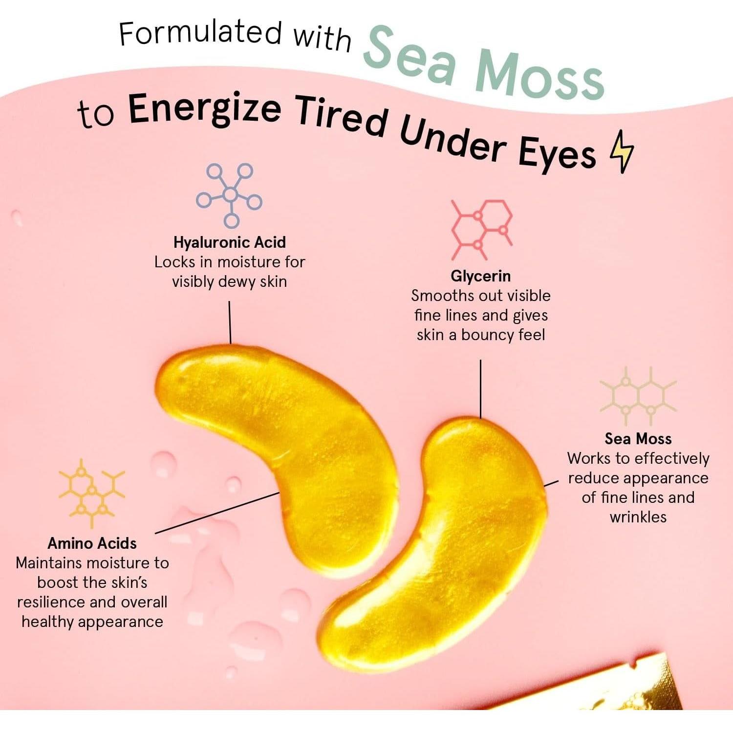 Under Eye Mask - Reduce Dark Circles, Puffy Eyes, Undereye Bags, Wrinkles - Gel under Eye Patches, Vegan Cruelty-Free Self Care by Grace and Stella (48 Pairs, Gold)