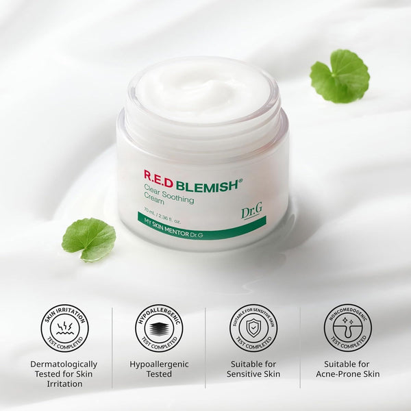 Dr.G Red Blemish Clear Soothing Cream  - 70ml – Hydration & Redness Relief