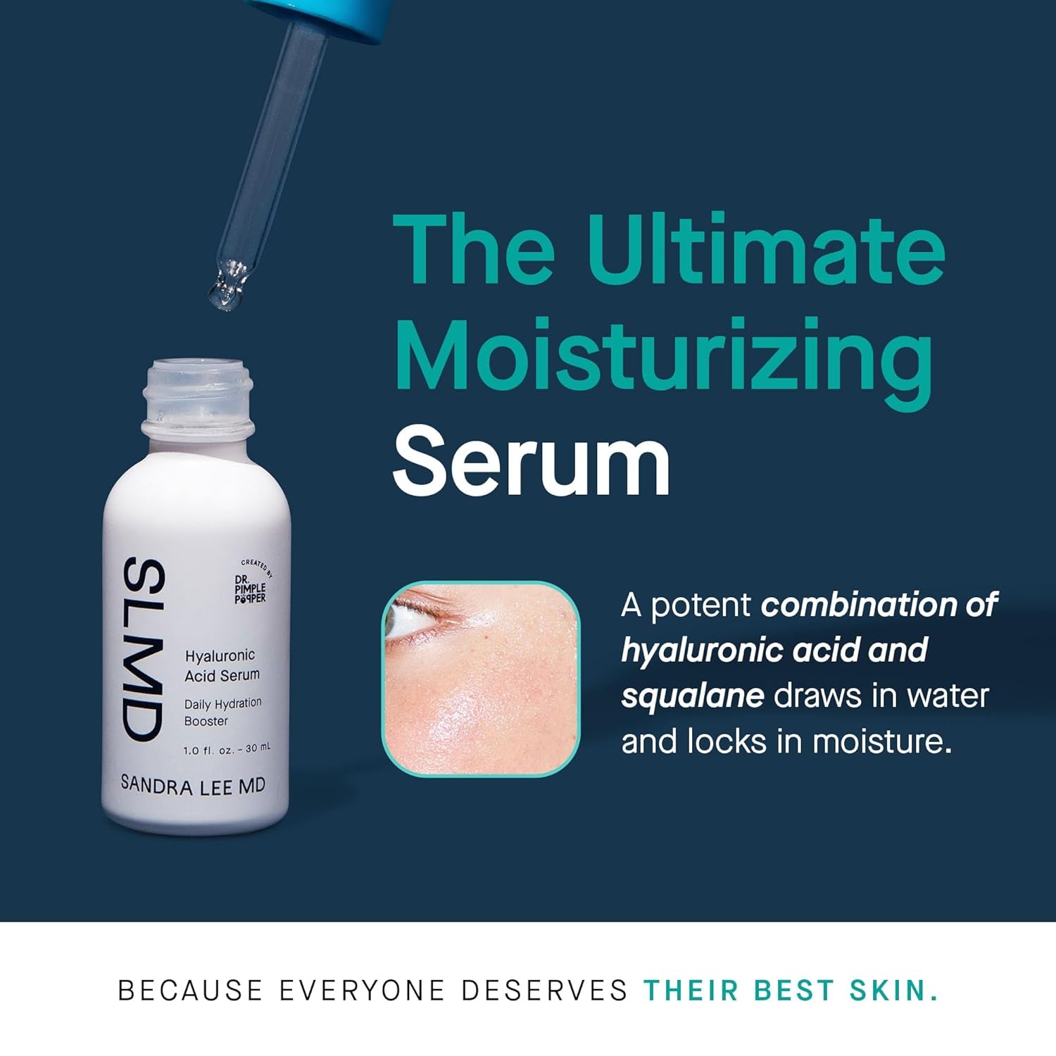 SLMD by Dr. Pimple Popper Hyaluronic Acid Serum – 30ml | Lightweight, Deep Hydration for Smooth, Dewy Skin