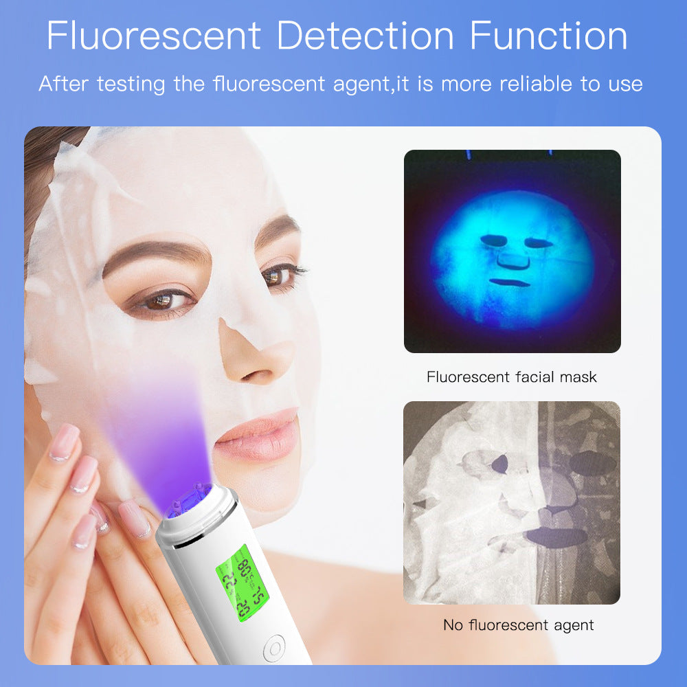 USB Skin Moisture & Oil Analyzer – Digital Face Hydration Tester with Mask Fluorescent Detection Pen | CE Certified