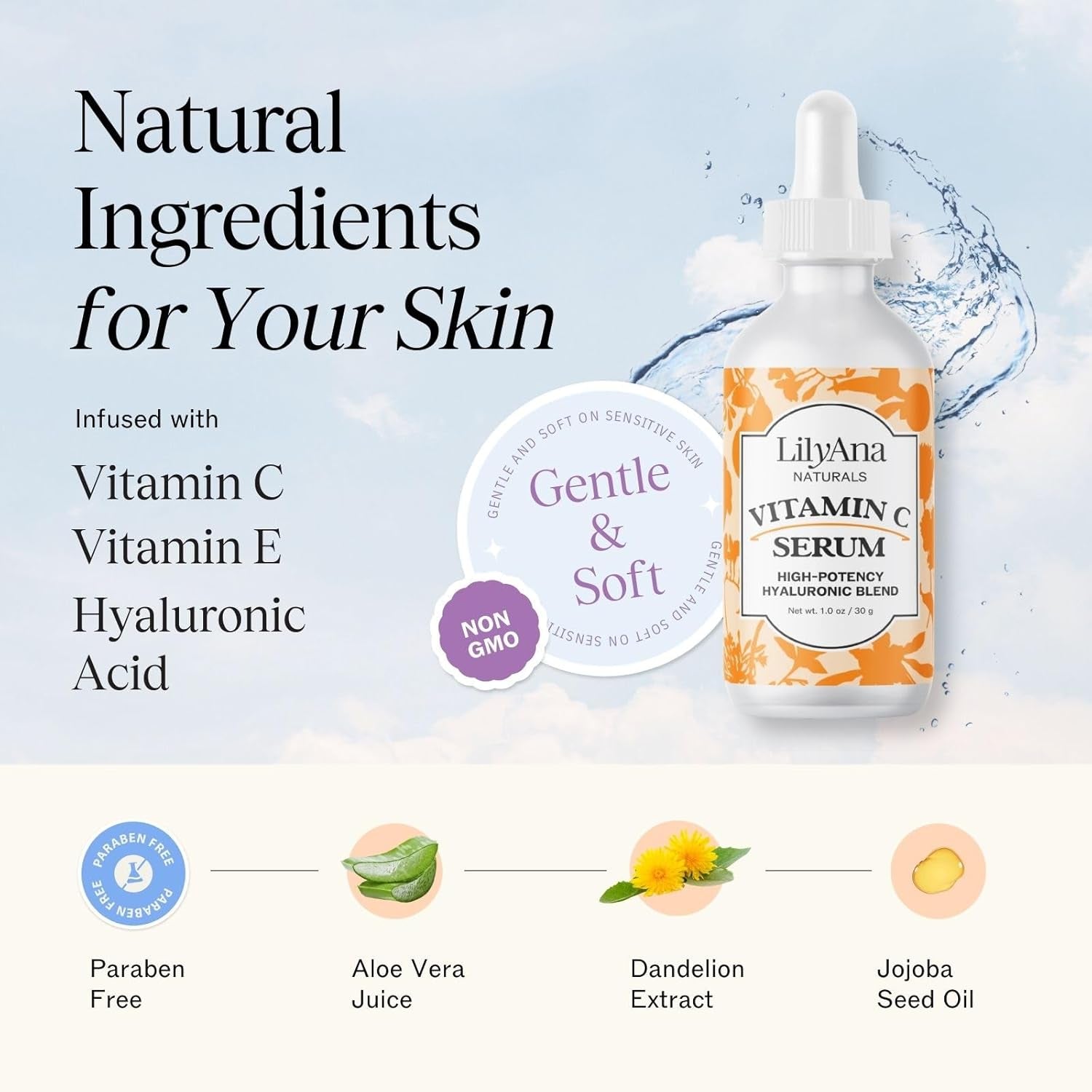 LilyAna Naturals Glow Boosting Vitamin C Serum – 30g | Brighten, Firm & Hydrate for Radiant, Youthful Skin