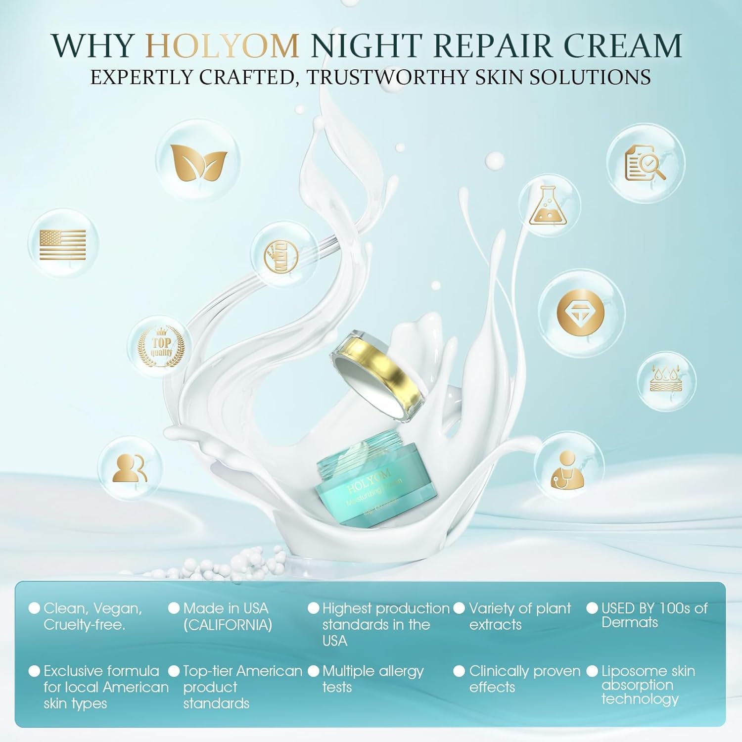 HOLYOM Moisturizing Cream – 60g | Overnight Deep Repair & Hydration