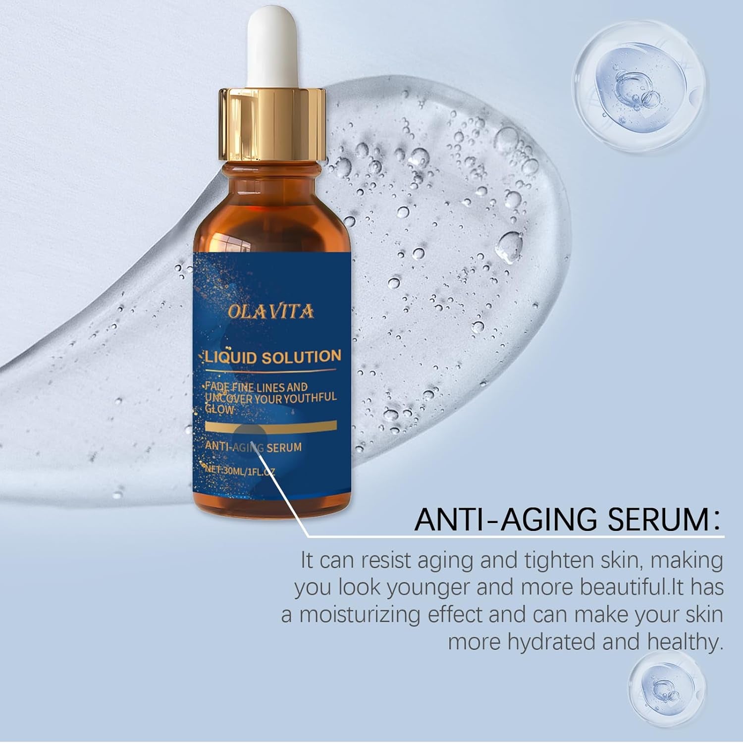 OLAVITA Liquid Solution Anti-Aging Serum – 30ml (2 Pack) | Retinol, Vitamin C & Aloe for Firm, Youthful Skin