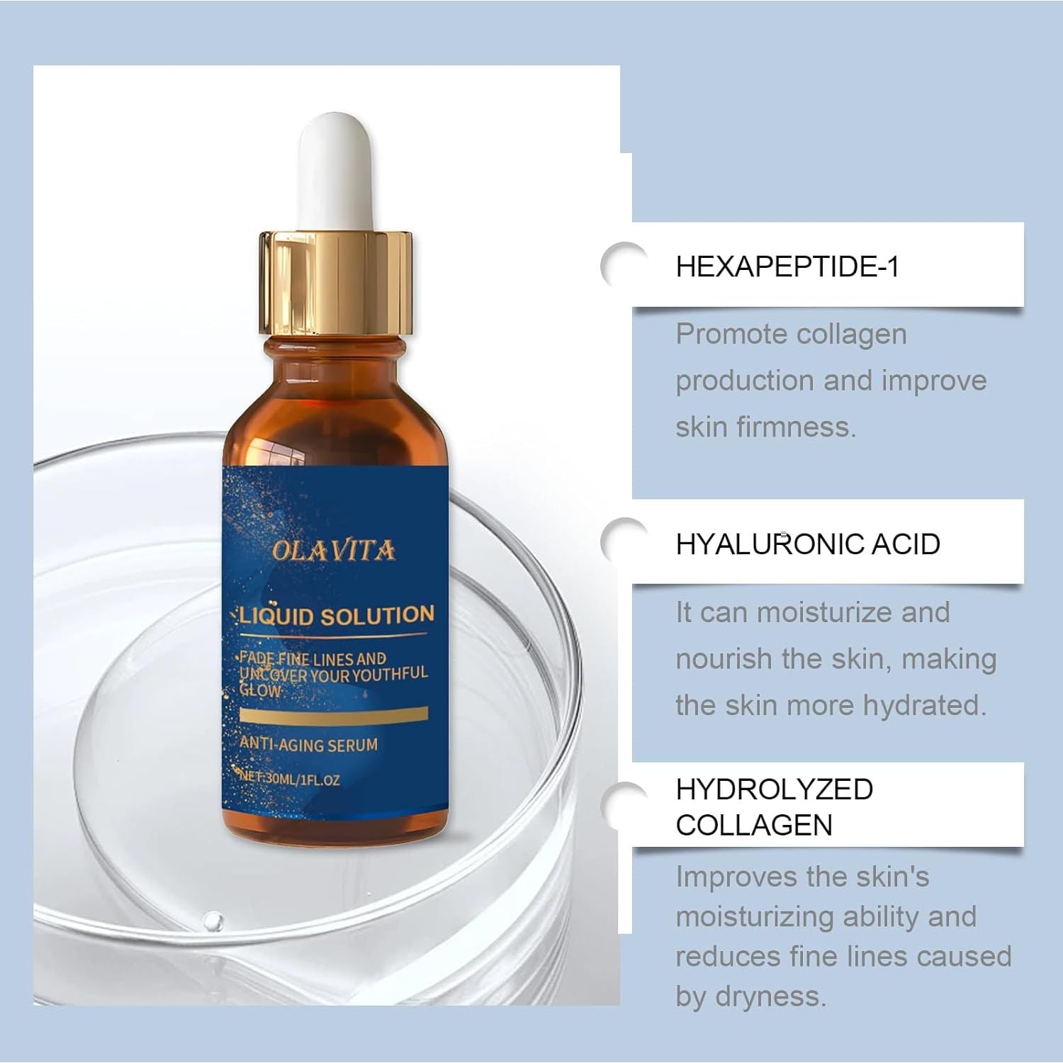 OLAVITA Liquid Solution Anti-Aging Serum – 30ml (2 Pack) | Retinol, Vitamin C & Aloe for Firm, Youthful Skin