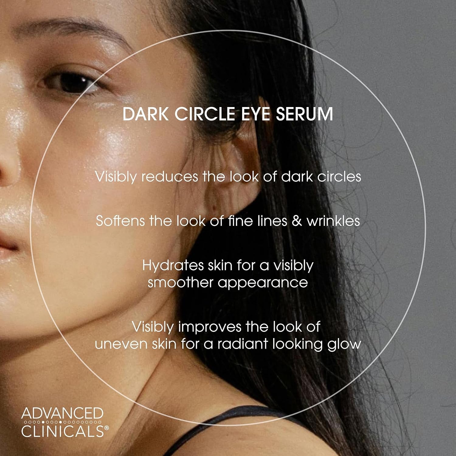 Dark Circle Caffeine under Eye Serum for Face with Hyaluronic Acid Moisturizer + Peptides | Brightening Vitamin C Serum Helps Improve Look of Puffy Eye & Fine Lines, 1.75 Fl Oz