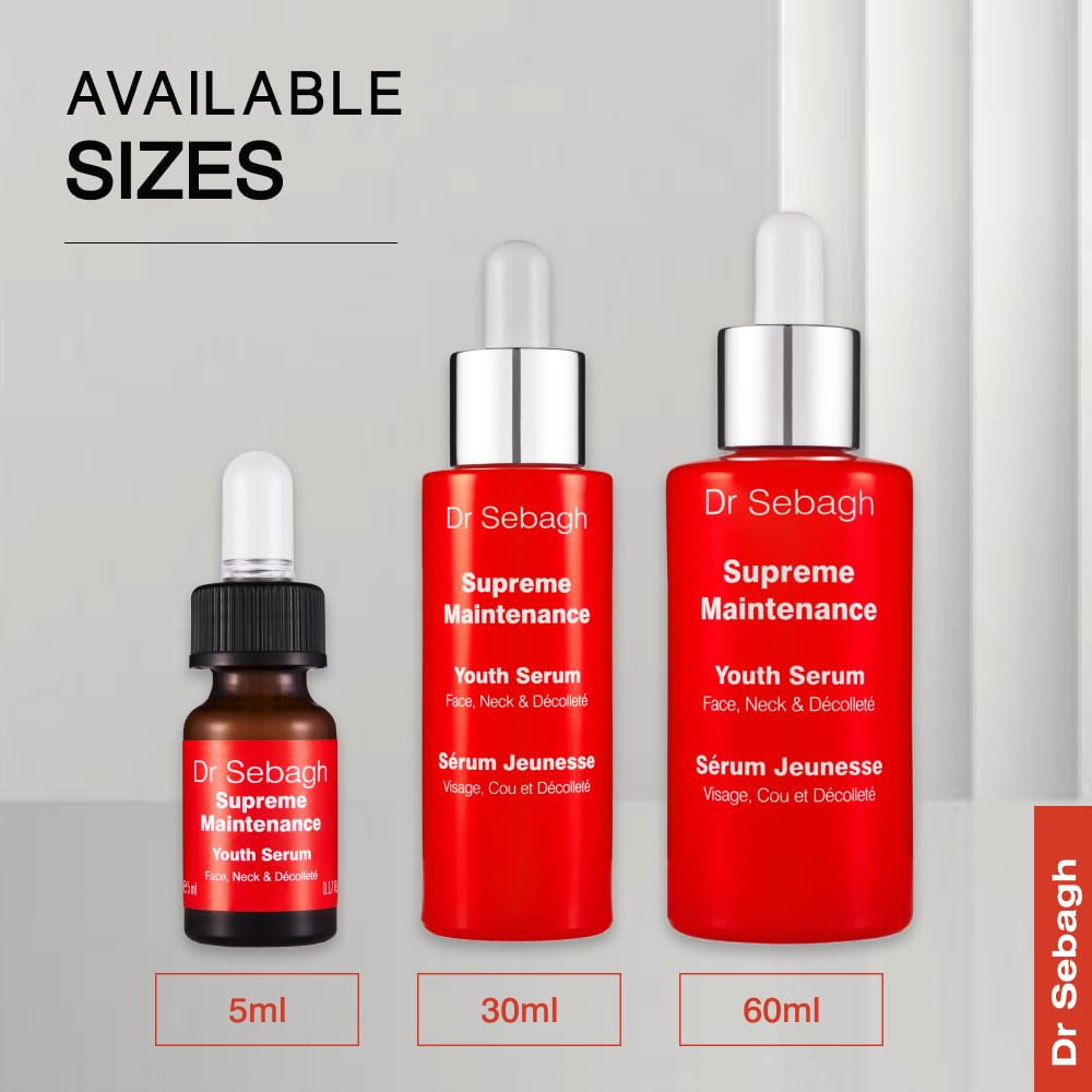 Dr Sebagh Supreme Maintenance Youth Serum – 30ml | Award-Winning Anti-Aging Serum with Resveratrol, Peptides & Hyaluronic Acid