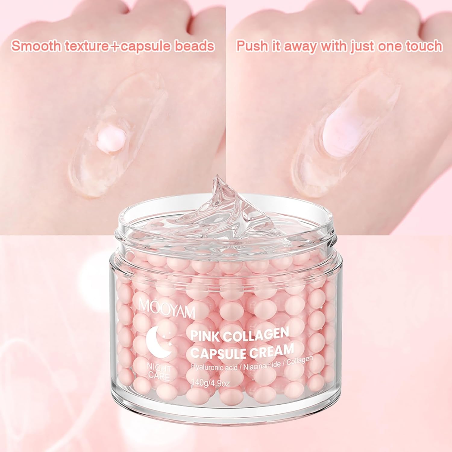 GUOYAOLIFU Pink Collagen Capsule Cream – 140g | Hydrating, Firming & Radiance Boosting