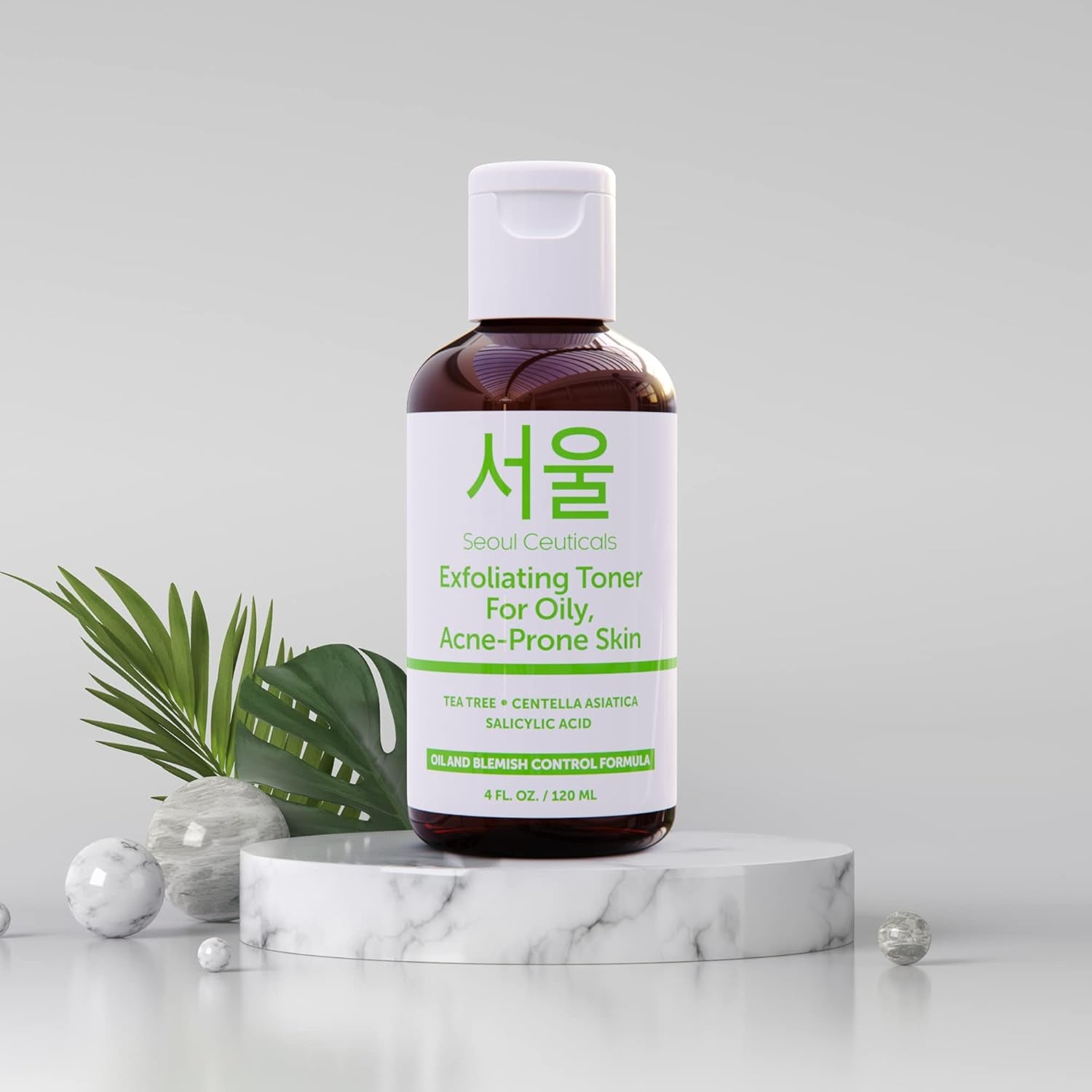 SeoulCeuticals Exfoliating Toner for Oily, Acne-Prone Skin – 120ml | Clarifying BHA Toner with Salicylic Acid, Tea Tree & Centella
