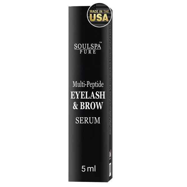 SOULSPA PURE Multi-Peptide Eyelash & Brow Serum – 5ml | Strengthens, Thickens & Nourishes