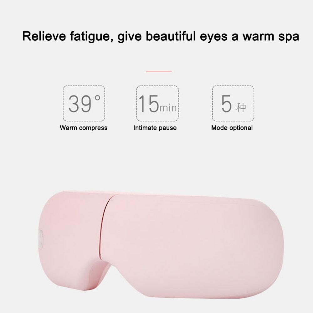 Bluetooth Smart Eye Massager – Hot Compress, Vibration & Air Pressure Therapy with Music