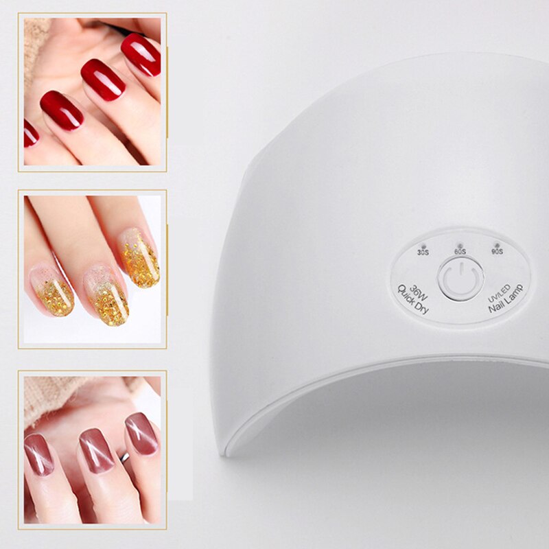 36W UV Lamp 12 Pcs LED Nail Dryer 60s Timer Fast Cure