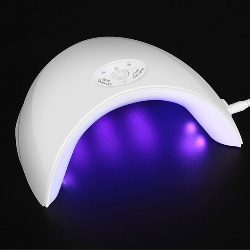 36W UV Lamp 12 Pcs LED Nail Dryer 60s Timer Fast Cure