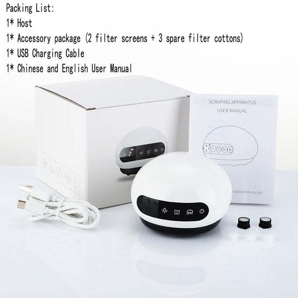 Intelligent Gua Sha Cupping Massager – LCD Display, Hot Compress & Red Light for Meridian Therapy