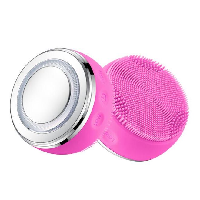2-in-1 LED Heating Facial Cleansing & Massage Brush – Silicone Sonic Face Cleaner for Deep Pore Cleansing & Skin Rejuvenation