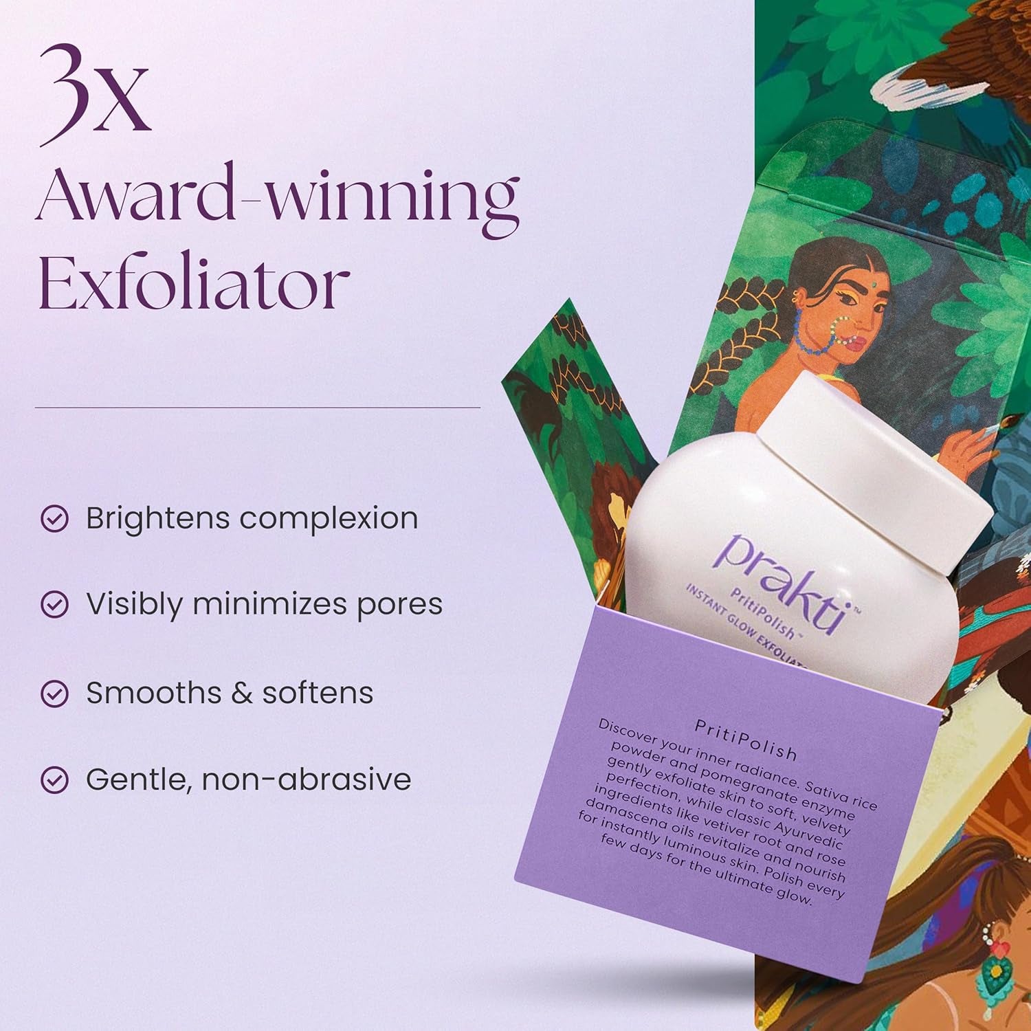 Prakti PritiPolish Instant Glow Exfoliator – 30ml | Radiant Skin, Instantly Smooth & Brighten