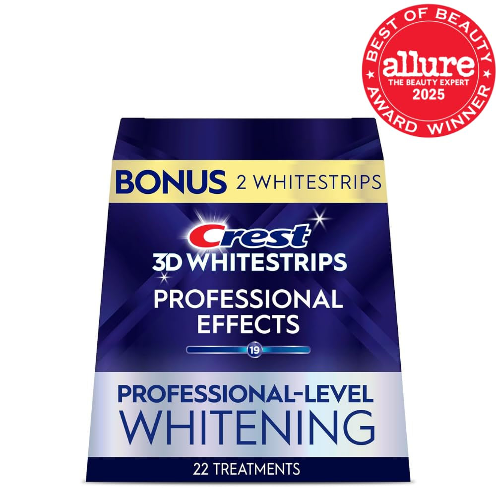 Crest 3D Whitestrips Professional Effects – 22 Treatments (44 Strips) | Professional Whitening, Deep Stain Removal & Lasting Brightness