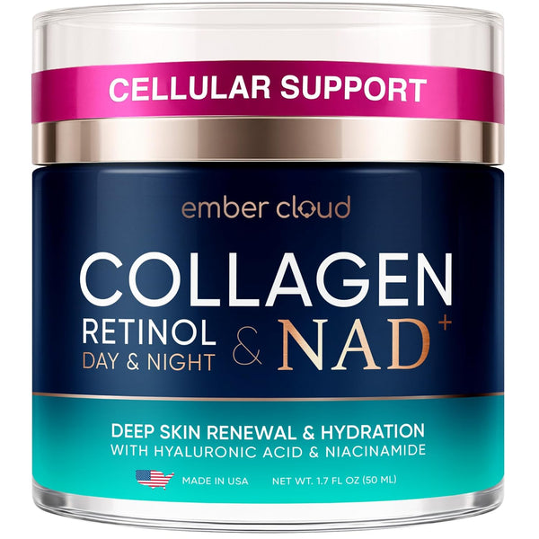 Ember Cloud Collagen Retinol & NAD+ Day & Night Cream – 50ml | Advanced Anti-Aging Hydration & Firmness