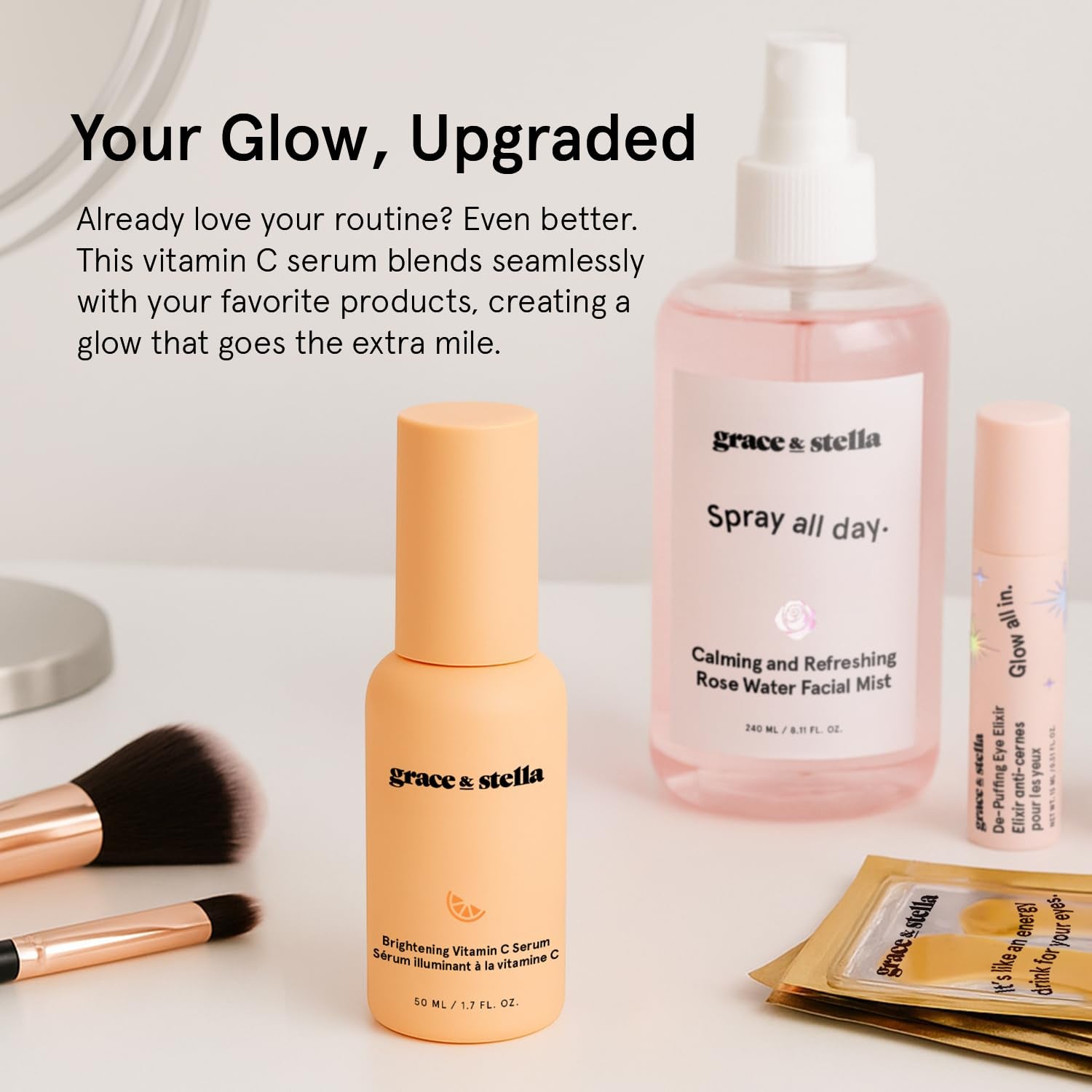 Vitamin C Serum for Face (50Ml /1.7 Fl Oz)- Brightening Vitamin C for Face with Hyaluronic Acid Serum to Reduce Dullness & Dark Spots - Vegan Skincare