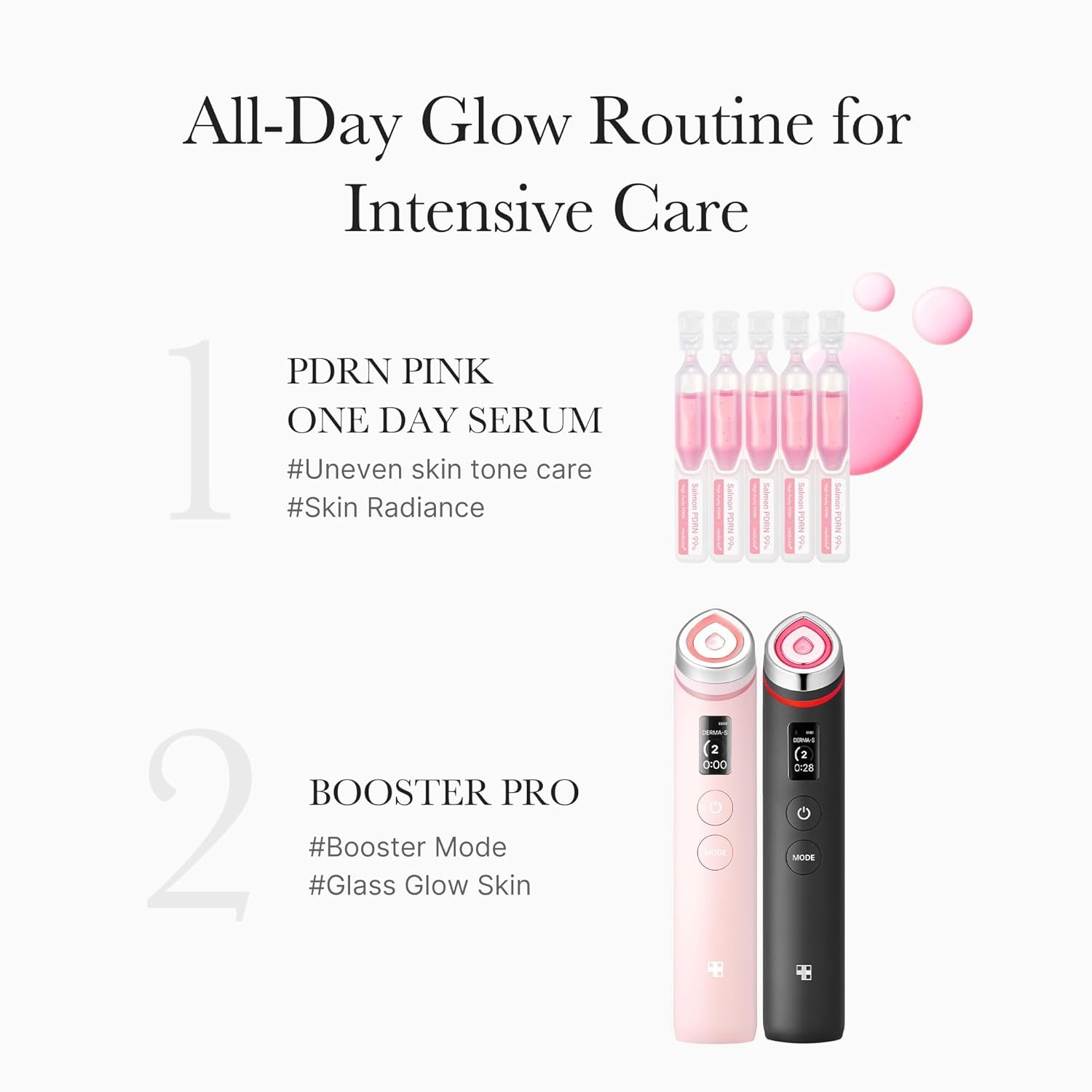 medicube High-Purity Salmon PDRN 99% Pink One Day Serum – 1.5ml x 10 Vials | Radiance, Firmness & Uneven Tone Care