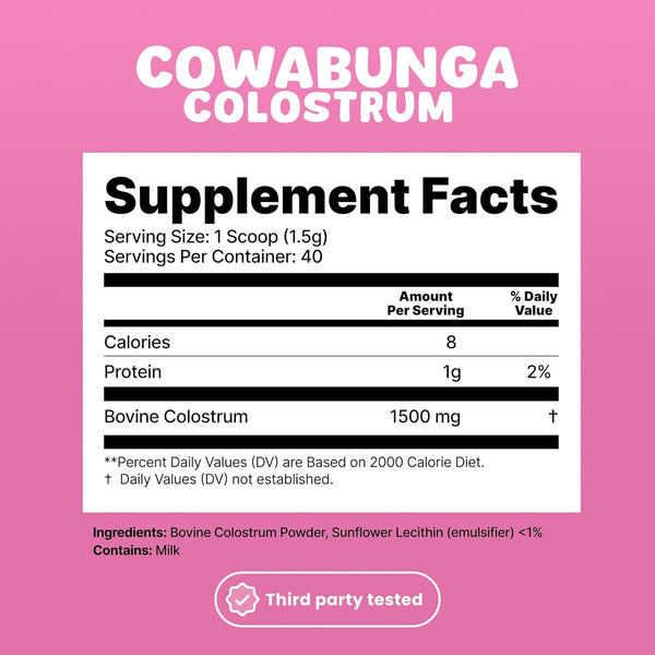 SonoHealth Cowabunga Colostrum – 60g | 6-Hour First-Milking Colostrum for Immunity, Gut Health & Vitality