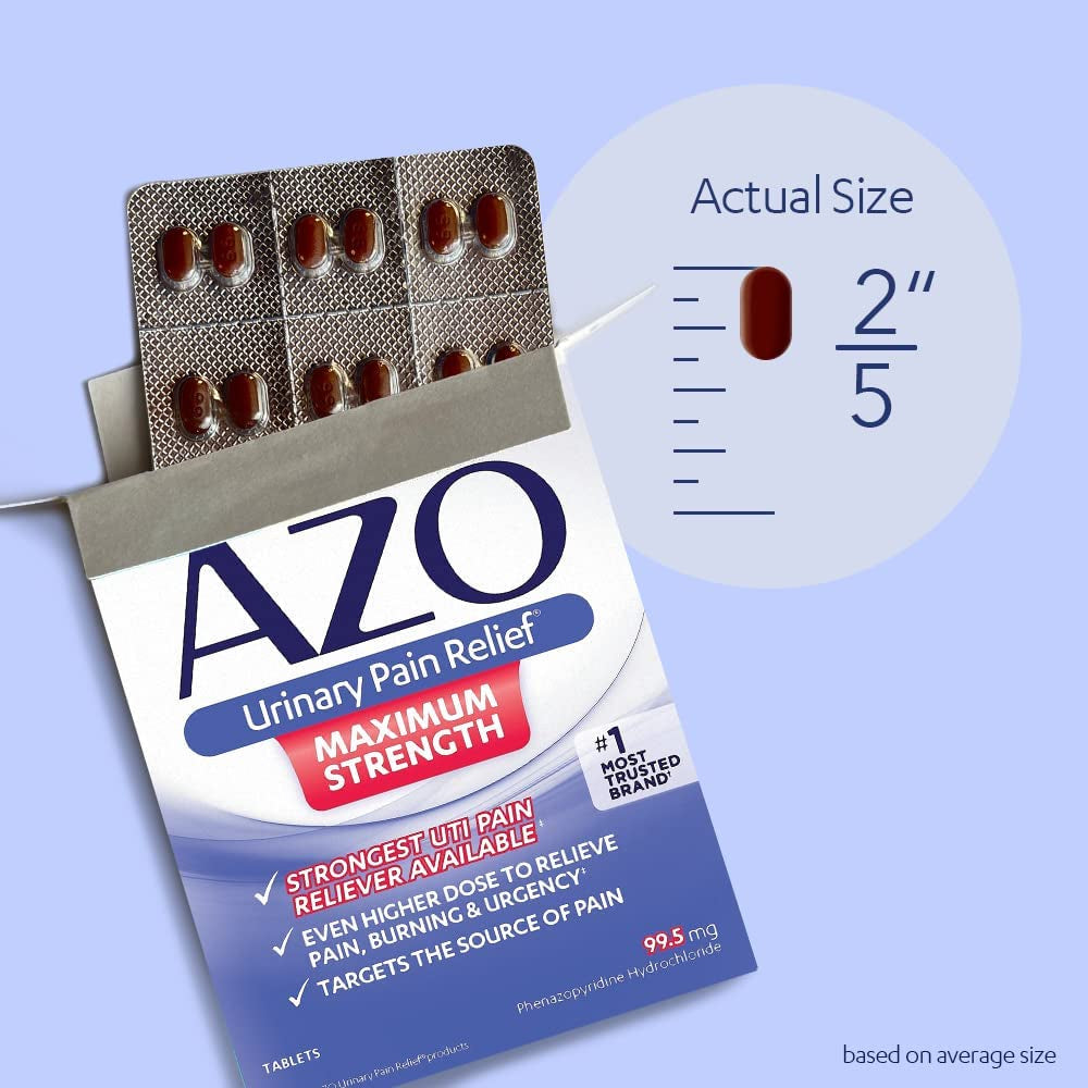 AZO Urinary Pain Relief – 24 Tablets (Pack of 2) | Fast, Targeted Relief for UTI Discomfort