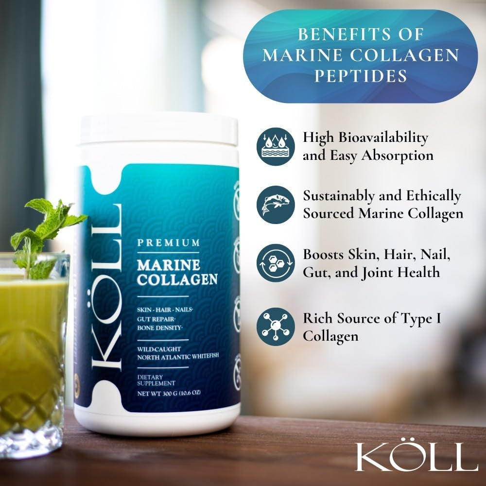KÖLL Hydrolyzed Marine Collagen Peptides Powder - 300g