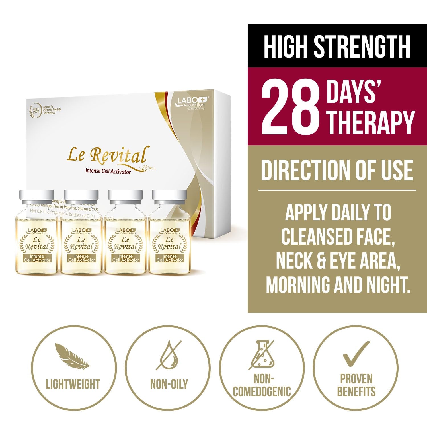 LABO Nutrition Le Revital Intense Cell Activator - 24ml, 4 Bottles (6ml Each)