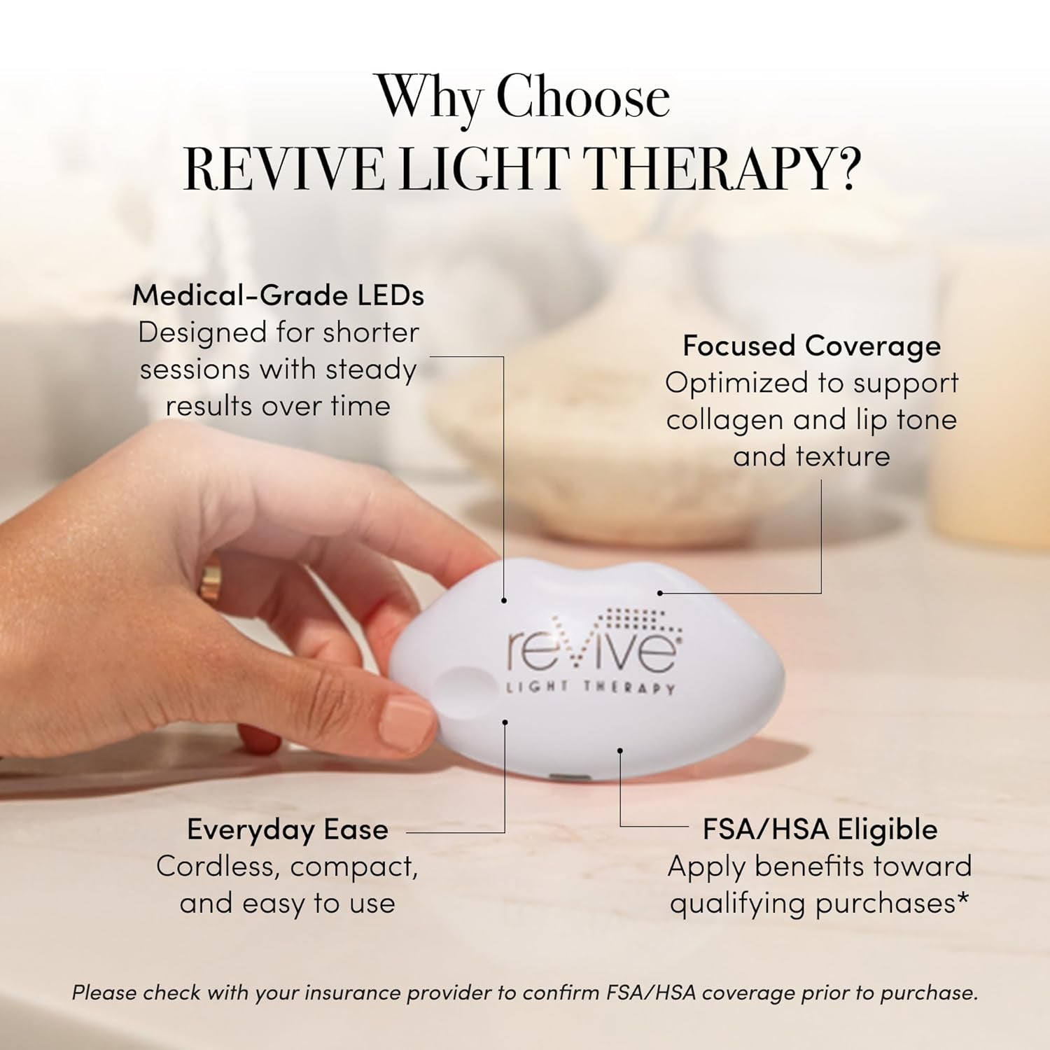 reVive Light Therapy Lip Plumper Device | FDA-Cleared Red Light Lip Care Tool