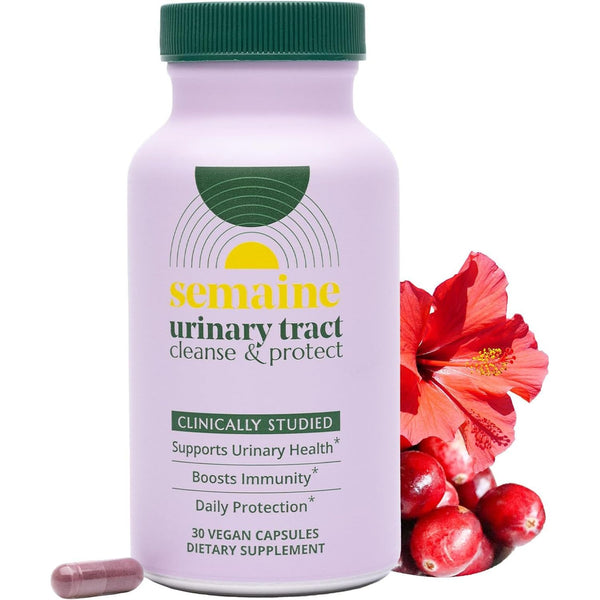 Semaine Urinary Tract Cleanse & Protect – 30 Capsules | Fast-Acting UTI Support with Cranberry & Hibiscus