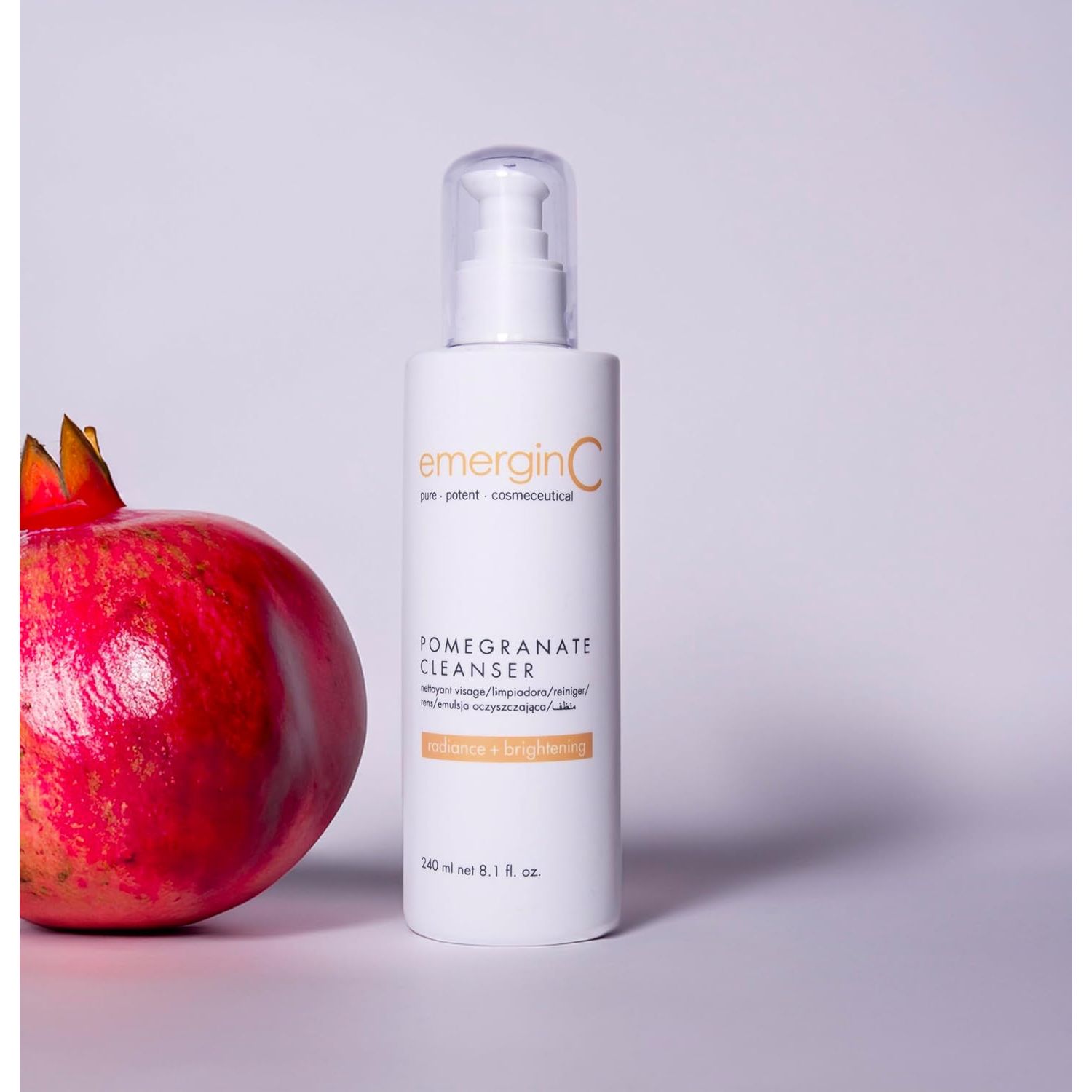 emerginC Pomegranate Cleanser – 240ml | Antioxidant-Rich Hydrating Facial Cleanser
