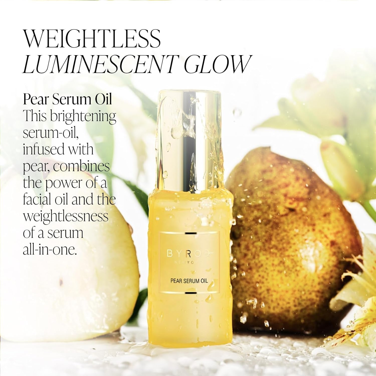 BYROE Pear Serum Oil – 20ml | Brightening, Hydrating & Dewy Glow