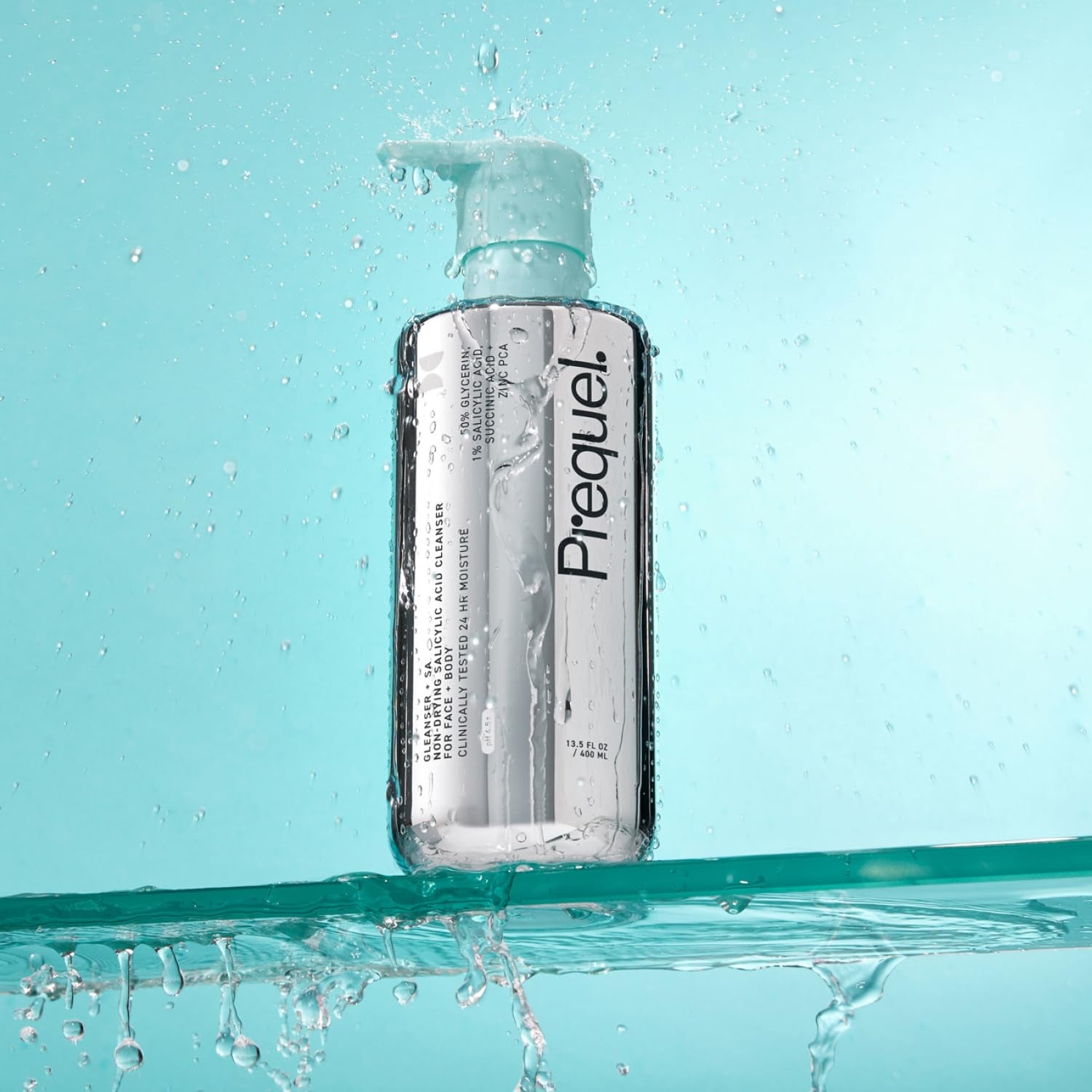 Prequel Gleanser + SA | Non-Drying Salicylic Acid Cleanser – 400ml (Pack of 2)