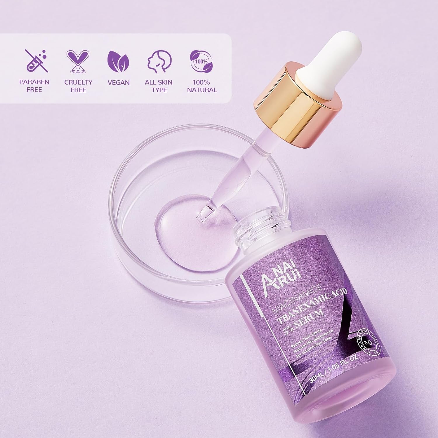 ANAI RUI 5% Tranexamic Acid + Niacinamide Serum – 30ml | Dark Spot Corrector & Brightening Treatment for Uneven Skin Tone
