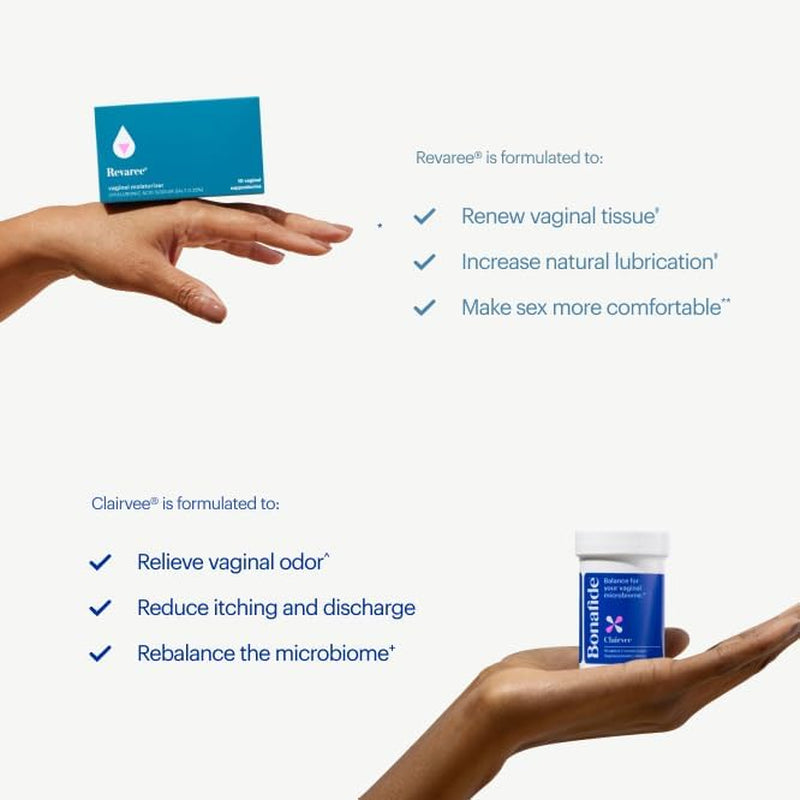 Bonafide Clairvee + Revaree – 1 Month Supply | Vaginal Odor & Dryness Relief, Clinically Proven