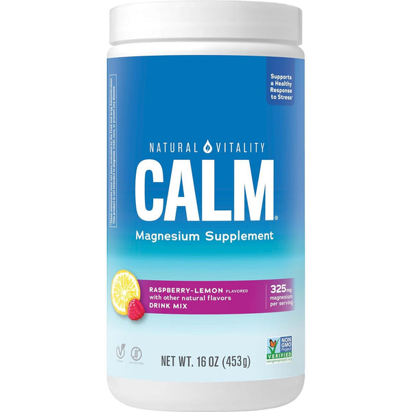 Natural Vitality Calm Magnesium Supplement – 453g (Raspberry-Lemon) | Stress Relief, Relaxation & Sleep Support