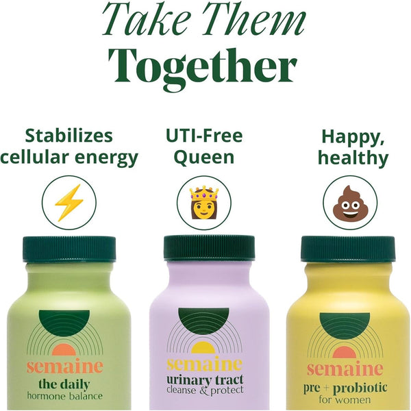 Semaine Urinary Tract Cleanse & Protect – 30 Capsules | Fast-Acting UTI Support with Cranberry & Hibiscus