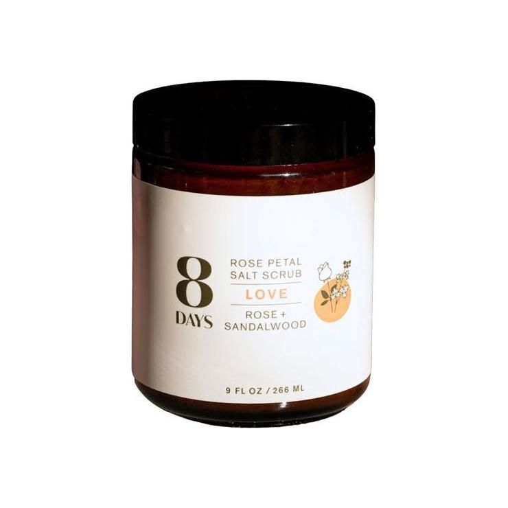 8 Days Rose Petal Salt Scrub - 266ml - Glam Global UK