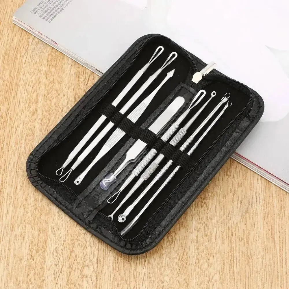 8 - Piece Stainless Steel Blackhead & Acne Remover Set - Glam Global UK