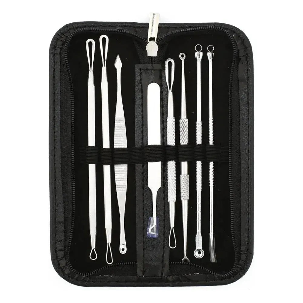 8 - Piece Stainless Steel Blackhead & Acne Remover Set - Glam Global UK