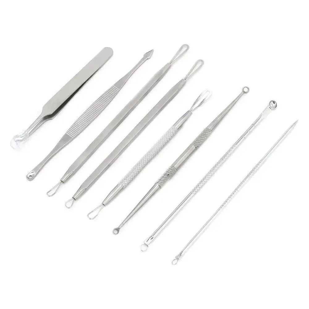 8 - Piece Stainless Steel Blackhead & Acne Remover Set - Glam Global UK