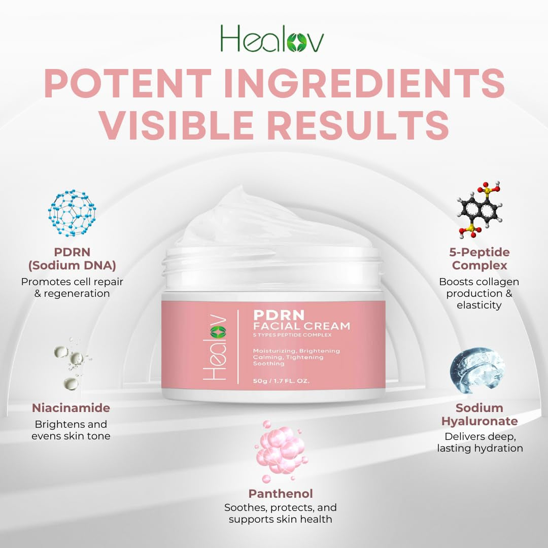 Healov PDRN Facial Cream – 50g | Advanced Salmon DNA Repair & Deep Hydration Moisturizer