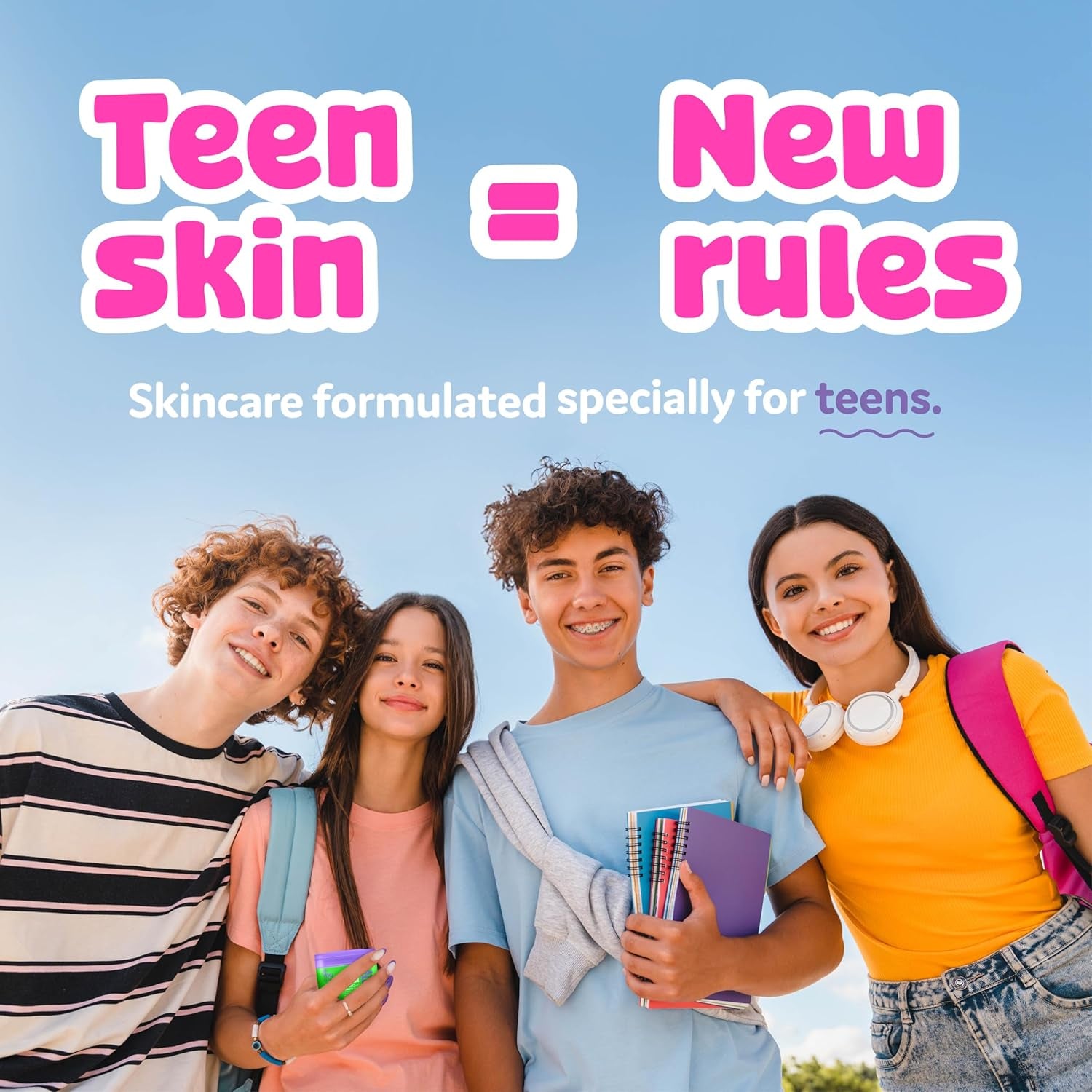 Chillout Gentle Acne Cleansing Face Wipes with Salicylic Acid for Teens and Kids, Valentines Day Gifts for Teen Girls, 60 Facial Pads, Vegan, Tea Tree & Chamomile