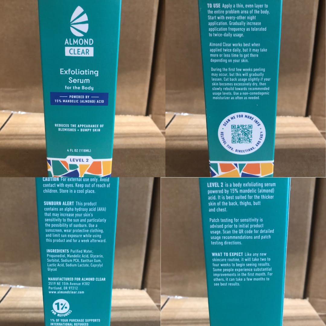 Almond Clear Exfoliating Serum For The Body, Level 2  - 118ml