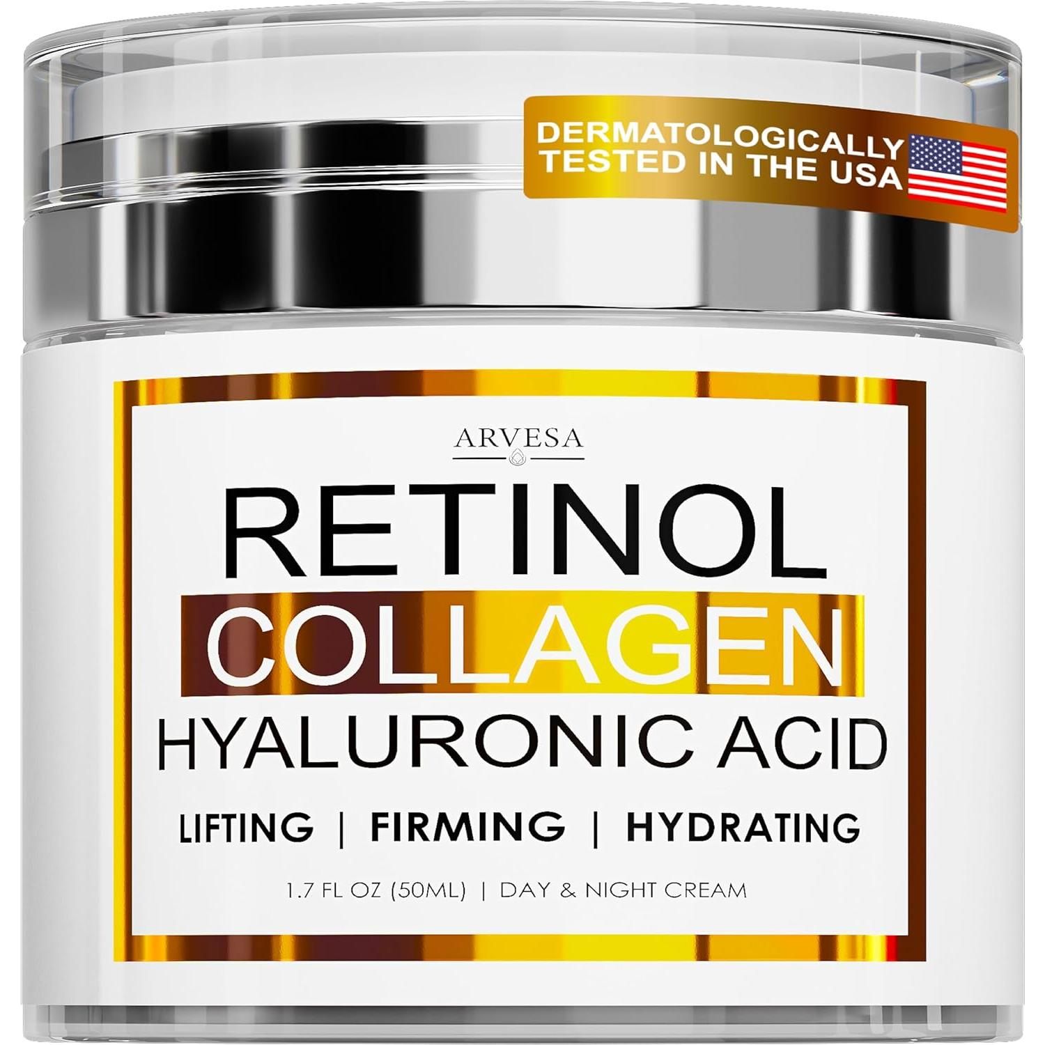 Arvesa Retinol Collagen Hyaluronic Acid Cream - 50ml