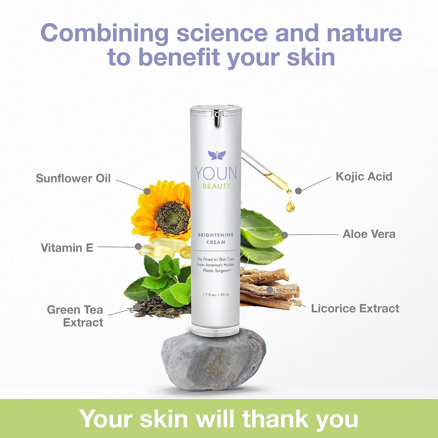 YOUN Beauty Brightening Cream – 50ml | Dark Spot Correcting & Radiance Boosting Moisturizer