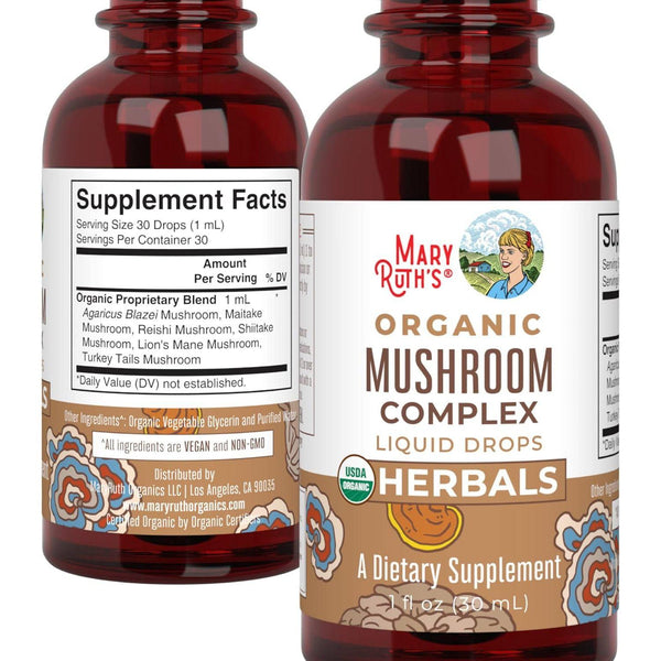 MaryRuth Organics Mushroom Complex Liquid Extract – 30ml | Powerful 6-Mushroom Blend for Immunity & Cognitive Support