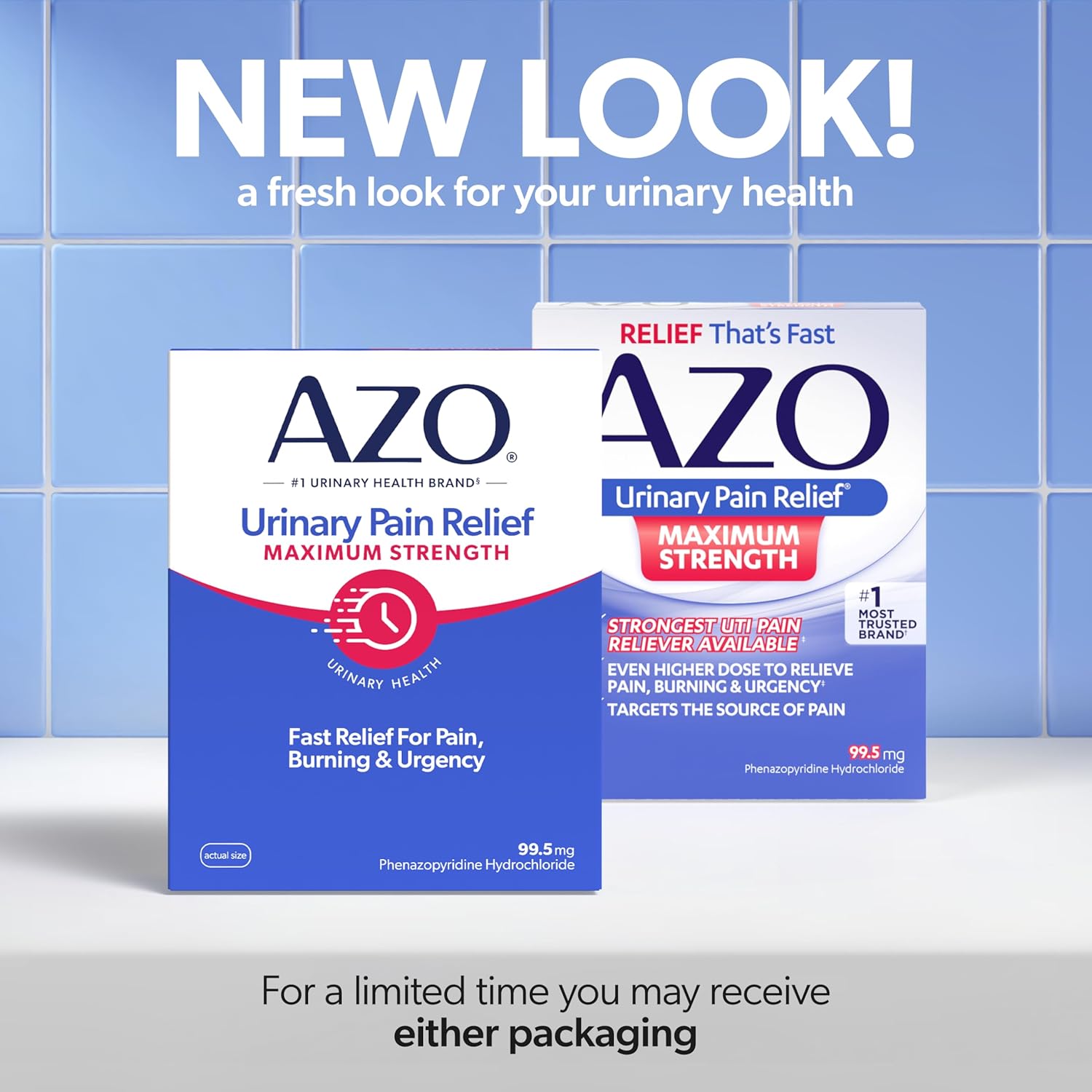 AZO Urinary Pain Relief – 24 Tablets (Pack of 2) | Fast, Targeted Relief for UTI Discomfort
