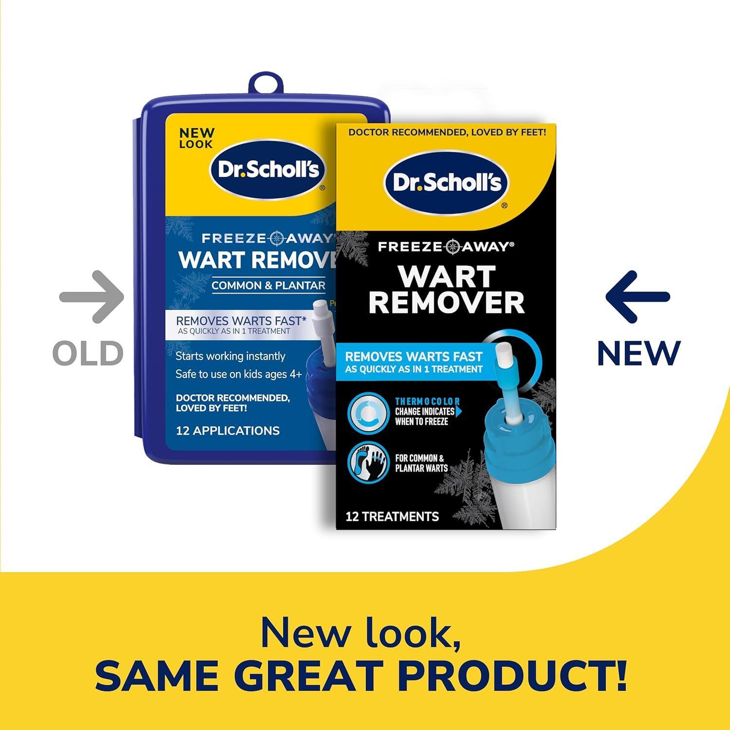 Dr. Scholl's Freeze Away Wart Remover – 12 Cryotherapy Treatments | Fast, Doctor-Recommended Wart Removal for Common & Plantar Warts