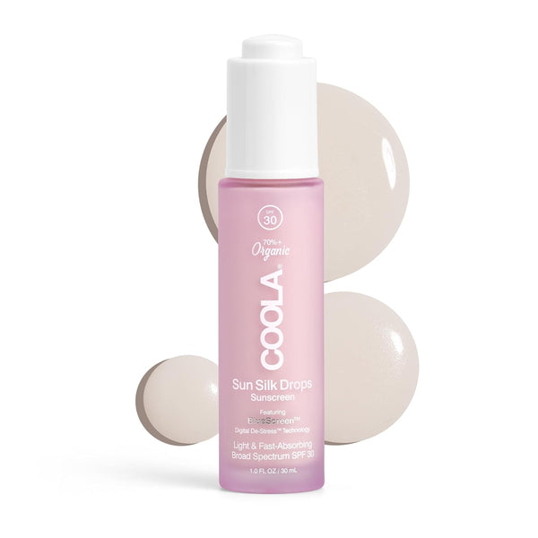 COOLA Sun Silk Drops Sunscreen – 50ml | Daily SPF 30 + Blue Light & Pollution Defense