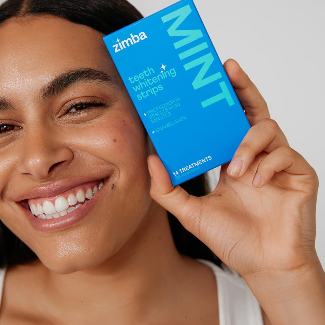 Zimba Mint Teeth Whitening Strips – 14 Treatments (28 Strips) | Whiten Teeth, Remove Stains & Refresh Breath